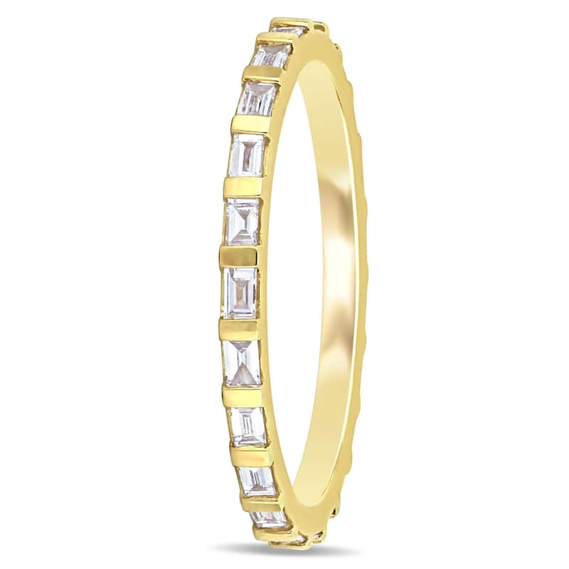 Miadora 14k Yellow Gold 2/5ct TDW Parallel Baguette-Cut Diamond Full Eternity Band