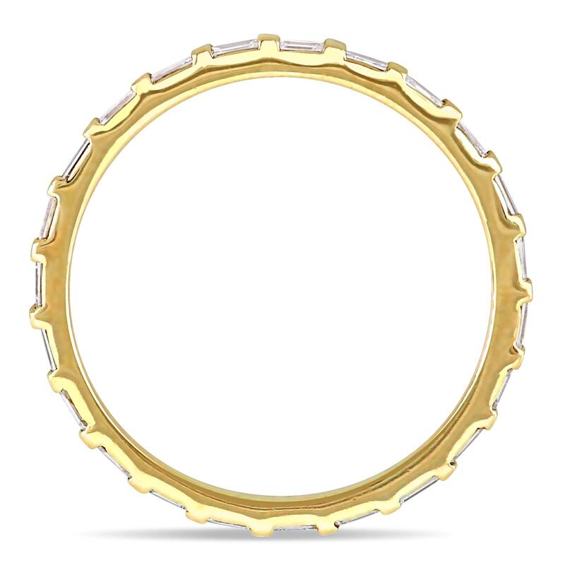 Miadora 14k Yellow Gold 2/5ct TDW Parallel Baguette-Cut Diamond Full Eternity Band