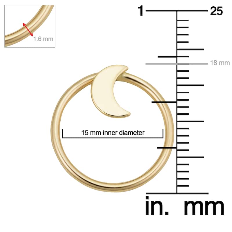 14k Yellow Gold Star and Moon Mismatched Asymmetrical Stud Earrings