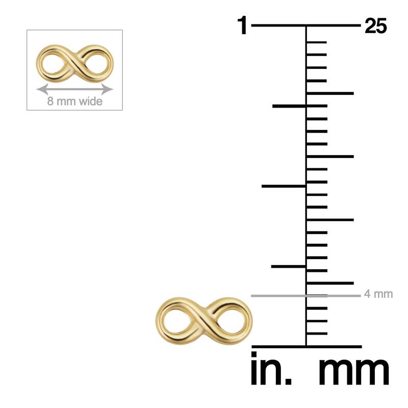 14k Yellow Gold Infinity Stud Minimalist Earrings