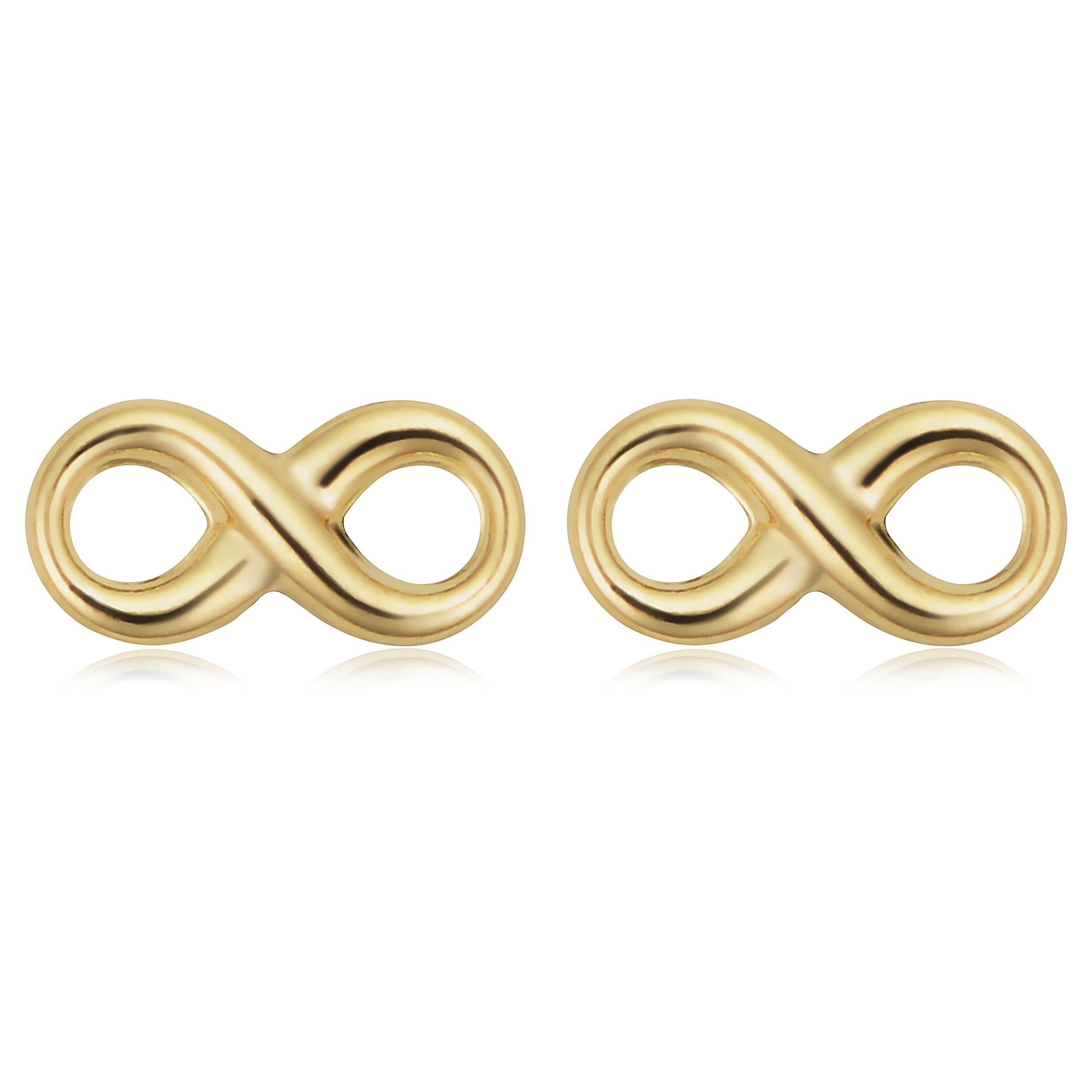 Au Naturale 14k Yellow Gold Infinity Stud Minimalist Earrings
