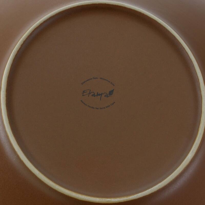 Elama Majestic Wolf 16 Piece Round Stoneware Dinnerware Set in Taupe