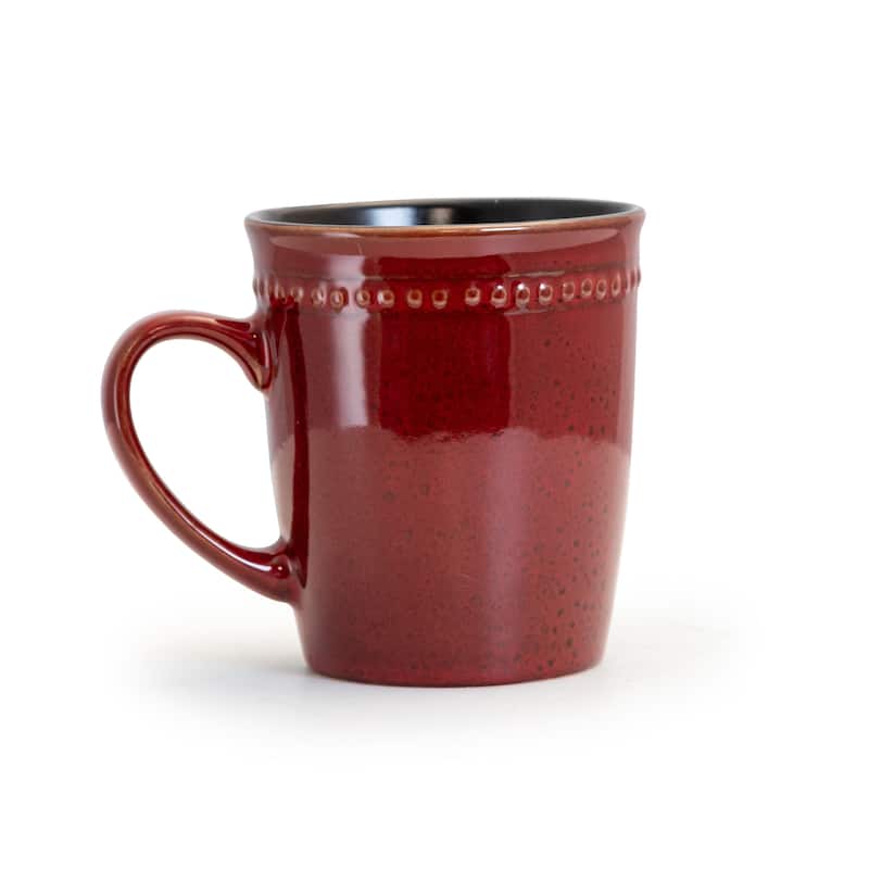 Elama Regency 16 Piece Stoneware Dinnerware Set in Red