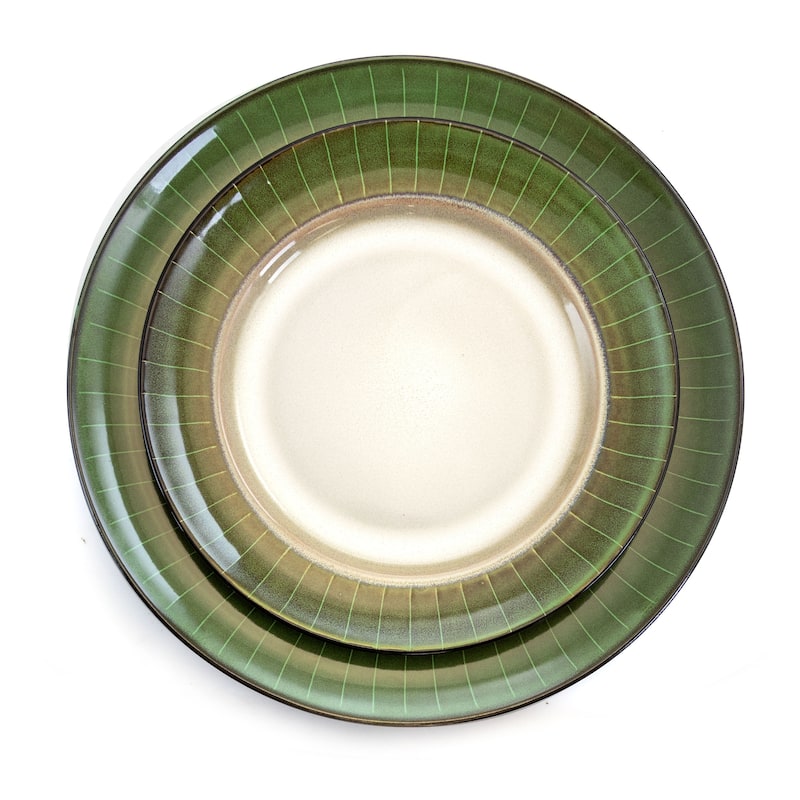 Elama Grand Jade 16 Piece Stoneware Dinnerware Set