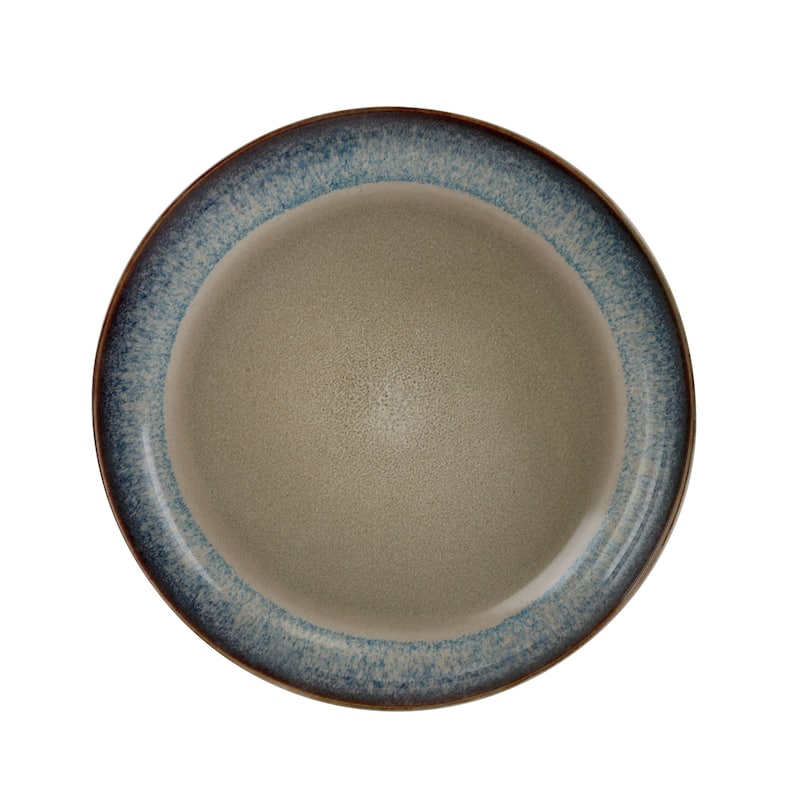 Elama Modern Dot 16 Piece Stoneware Dinnerware Set in Taupe