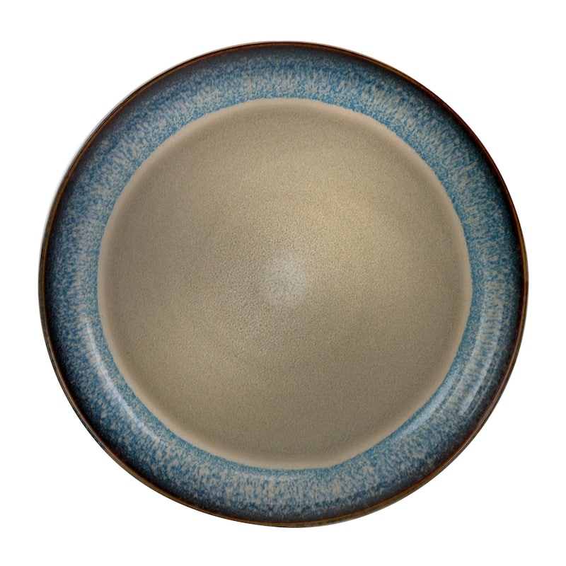 Elama Modern Dot 16 Piece Stoneware Dinnerware Set in Taupe
