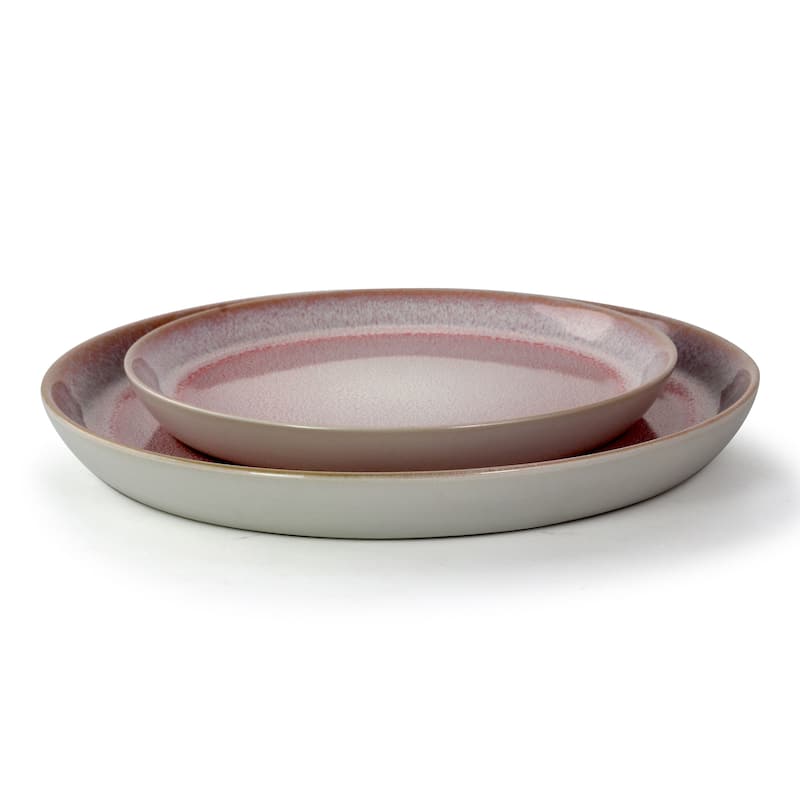 Elama Mocha Mauve 16 Piece Stoneware Dinnerware Set