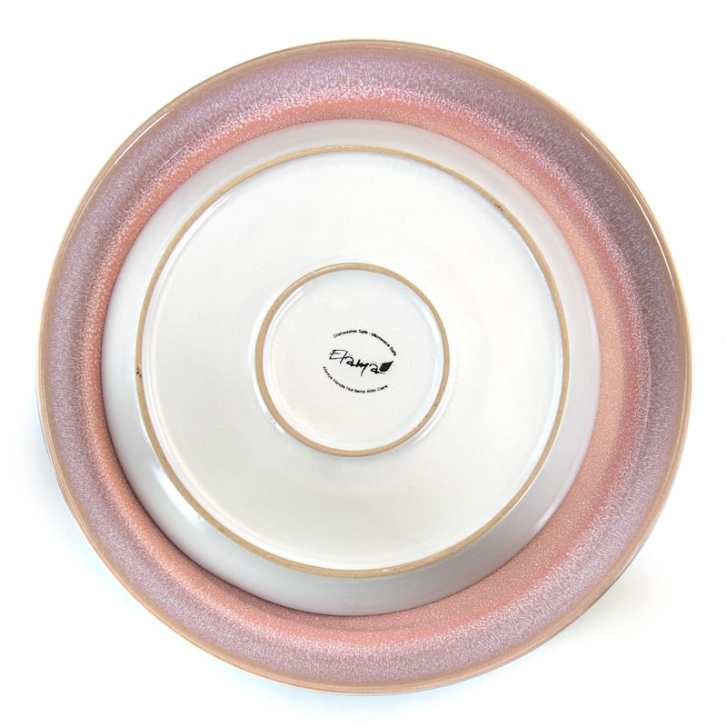 Elama Mocha Mauve 16 Piece Stoneware Dinnerware Set