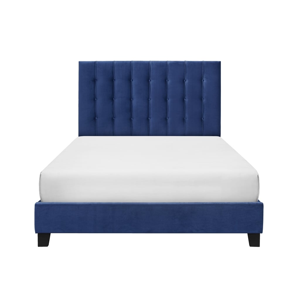 New Classic Homeanna Blue Velvet Western King Upholstered Platform Bed Dailymail