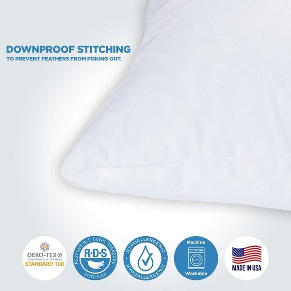 Shop Comfydown Set Of Two 95 Feather 5 Down Square Pillow