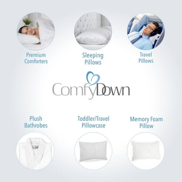 Shop Comfydown Set Of Two 95 Feather 5 Down Square Pillow