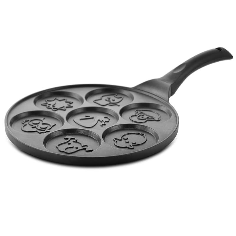 MegaChef Happy Face Emoji 10.5 Inch Aluminum Nonstick Pancake Pan