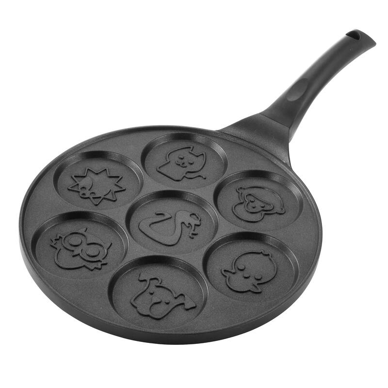 MegaChef Happy Face Emoji 10.5 Inch Aluminum Nonstick Pancake Pan
