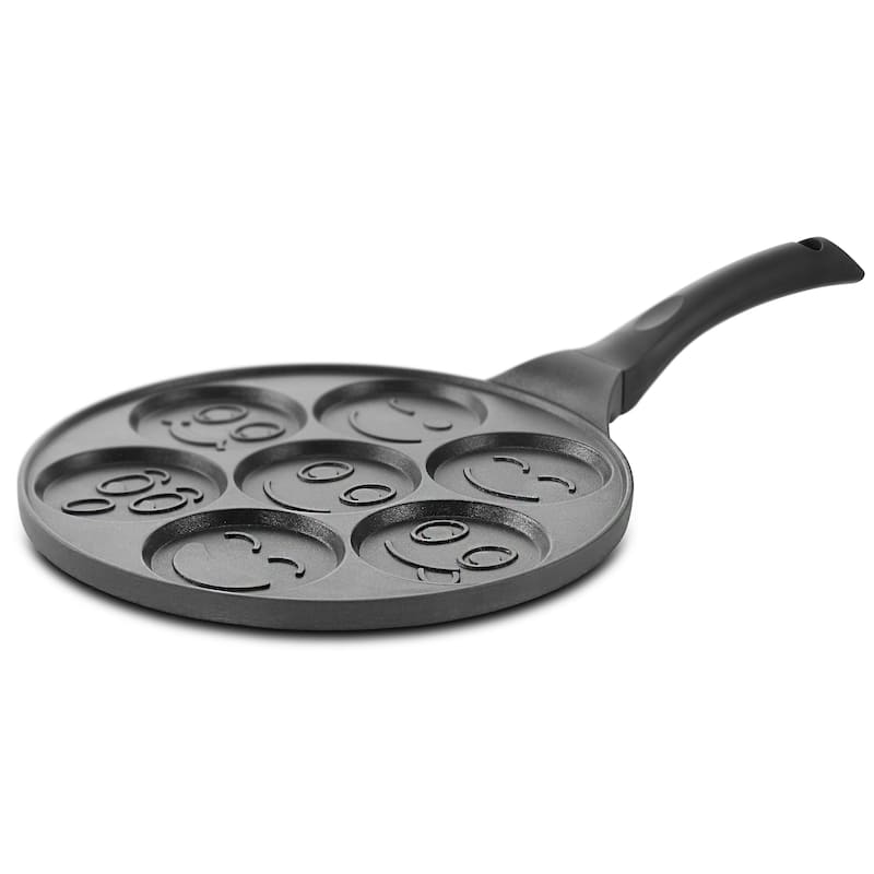 MegaChef Happy Face Emoji 10.5 Inch Aluminum Nonstick Pancake Pan
