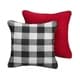 preview thumbnail 1 of 8, Crimson Red and Black Buffalo Plaid Indoor/Outdoor Two-Sided Pillows, Set of 2, Corded