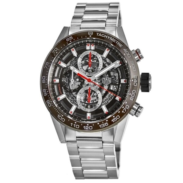 Tag Heuer Men's CAR201U.BA0766 'Carrera' Chronograph Stainless Steel Watch. Opens flyout.