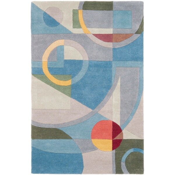 Safavieh Handmade Rodeo Drive Modern Abstract Blue/ Multi Wool Rug - 9'6" x 13'6"