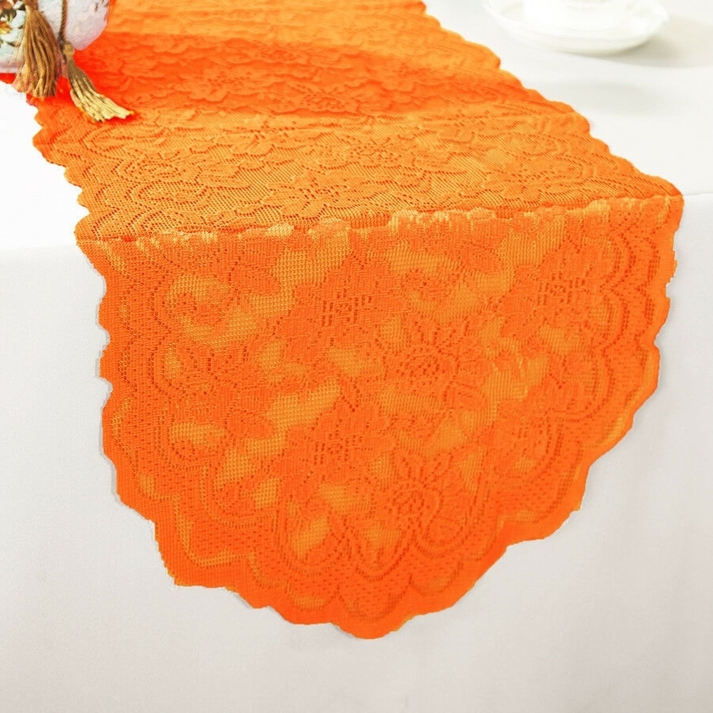 Polyester Lace Table Runner Orange 135 X 108 Overstock 29447739