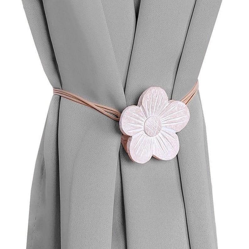Bad Students Merida Flower Shape Magnetic Curtain Tie backs (Set of 2) - Beige
