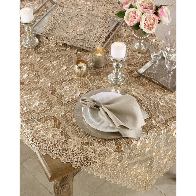 Quatrefoil Vintage Lace Tablecloth