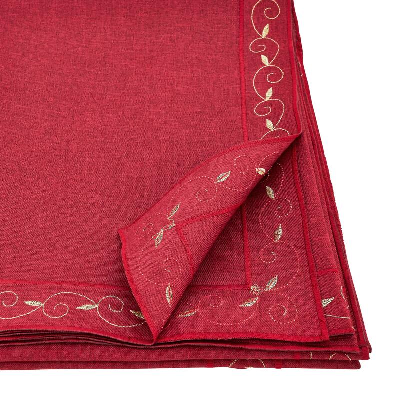Holiday Tablecloth With Embroidered Border Design