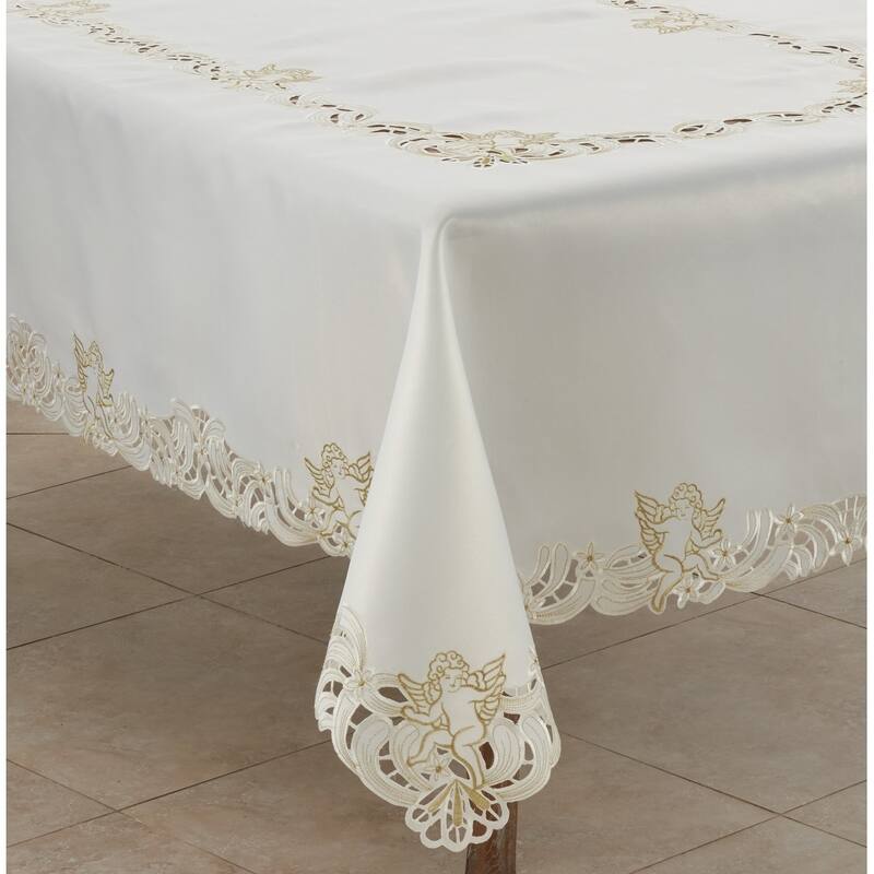 Embroidered Tablecloth With Cupid Design