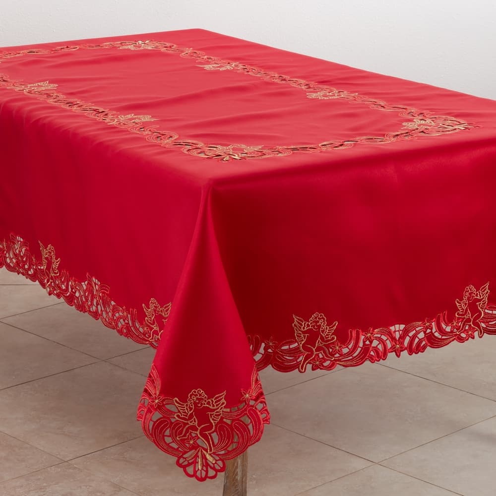 Embroidered Tablecloth With Cupid Design