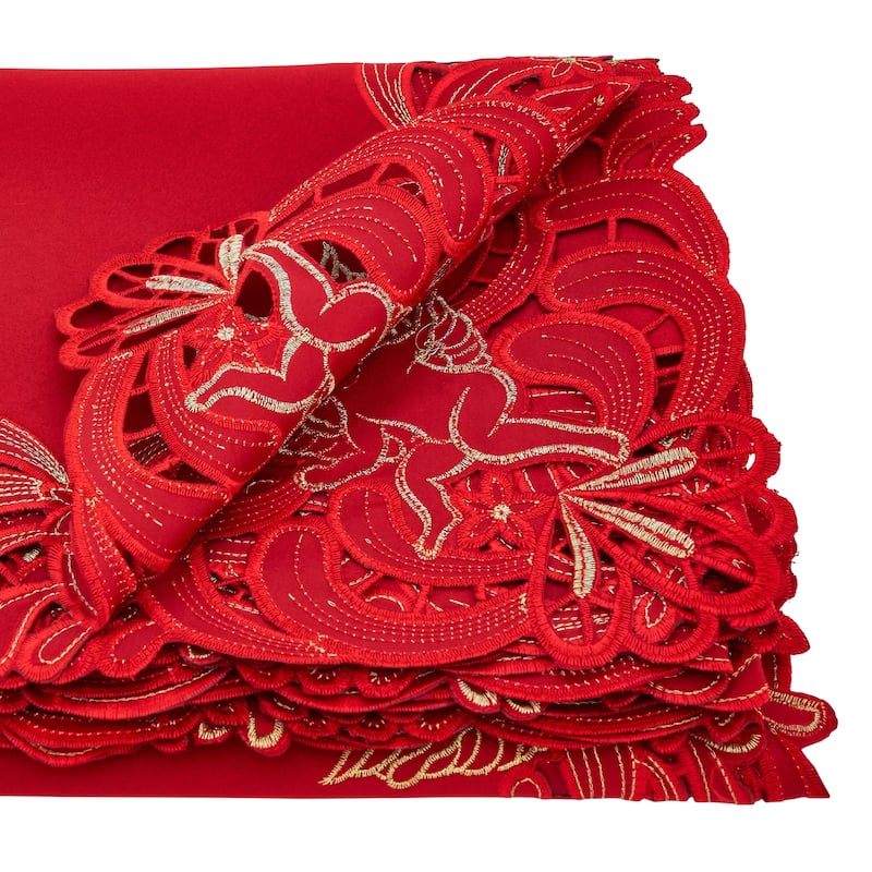 Embroidered Tablecloth With Cupid Design