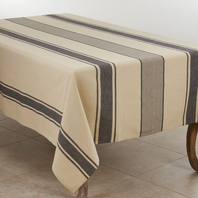 Banded Design Cotton Tablecloth - 65 x 160 - Rectangle