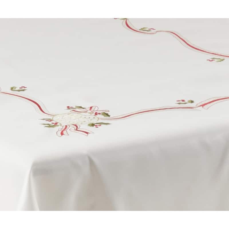 Christmas Tablecloth With Embroidered Design