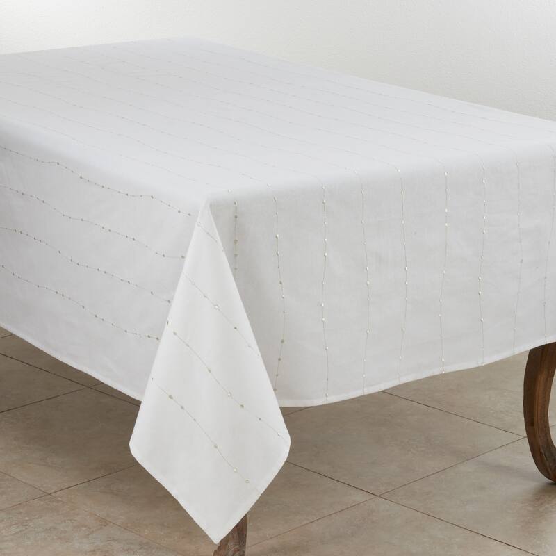 Modern Tablecloth With Embroidered Design - 65 x 140 - Rectangle