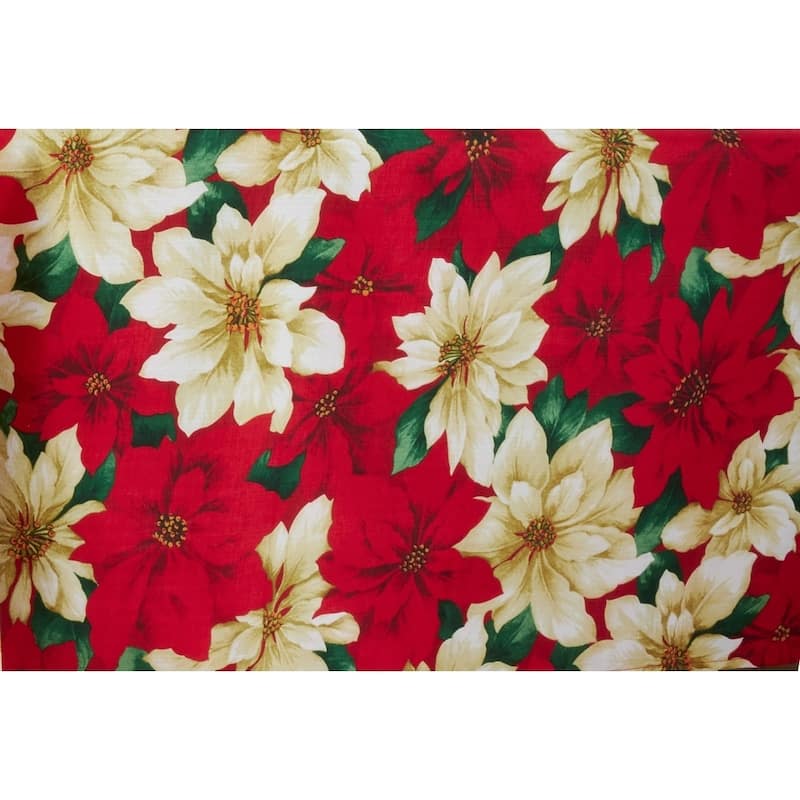 Holiday Tablecloth With Poinsettia Design