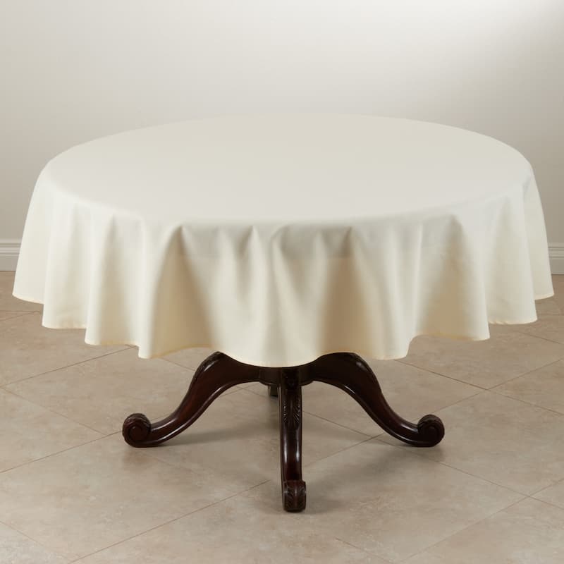 Everyday Design Solid Color Tablecloth - 108 x 108 - Ivory - Round