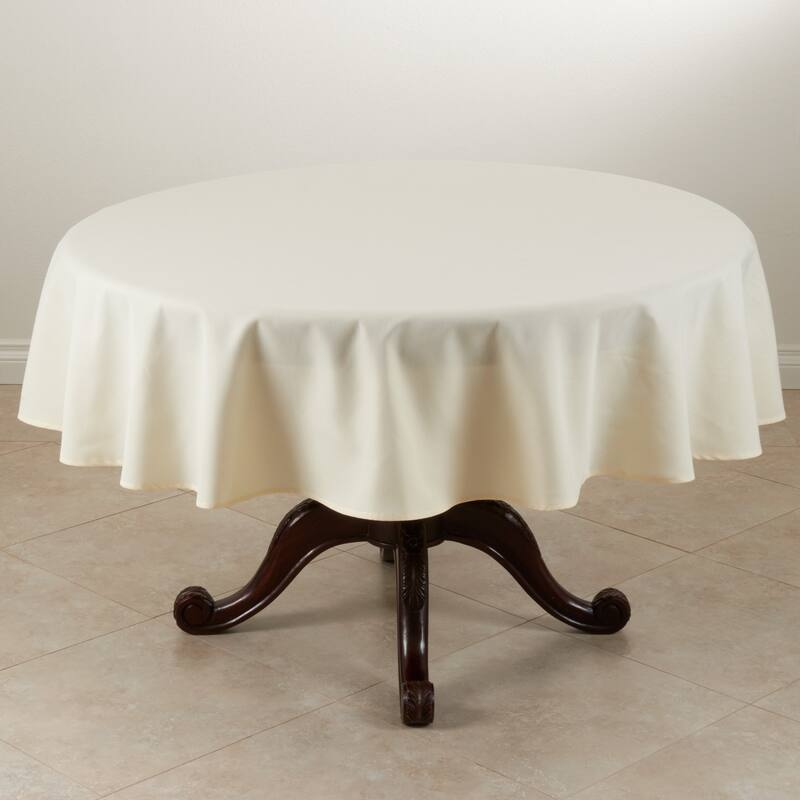 Everyday Design Solid Color Tablecloth - 120 x 120 - Ivory - Round