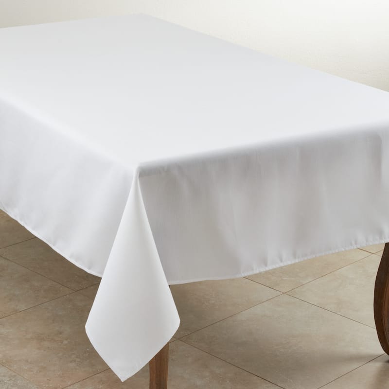 Everyday Design Solid Color Tablecloth - 90 x 132 - White - Rectangle