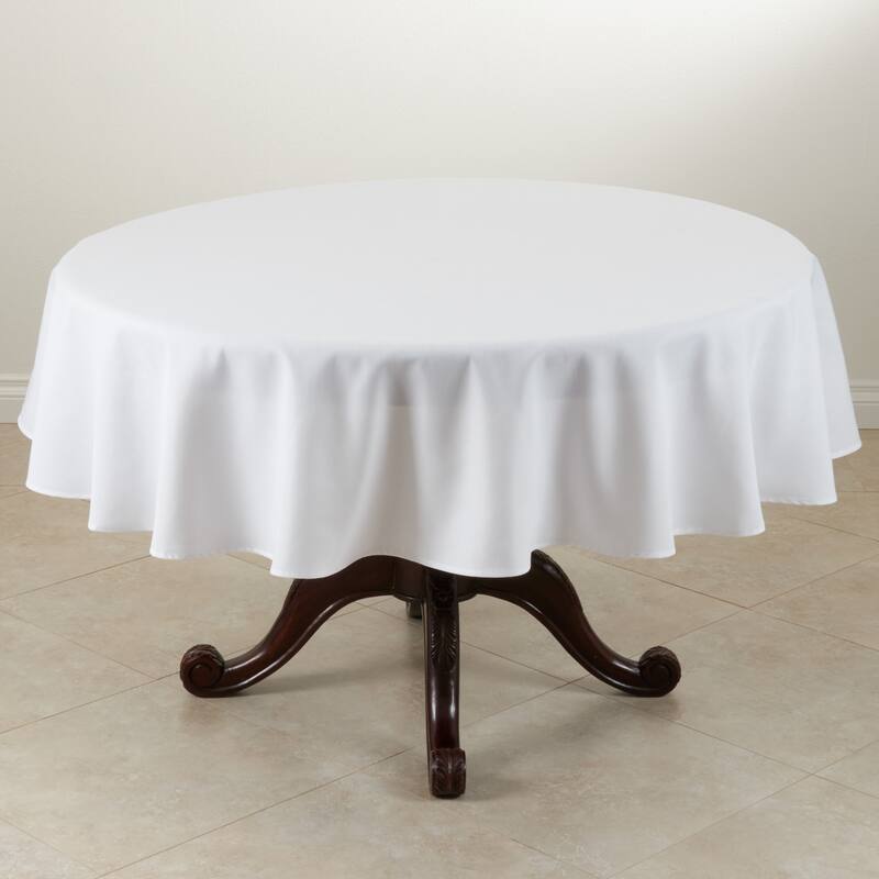 Everyday Design Solid Color Tablecloth - 72 x 72 - White - Round