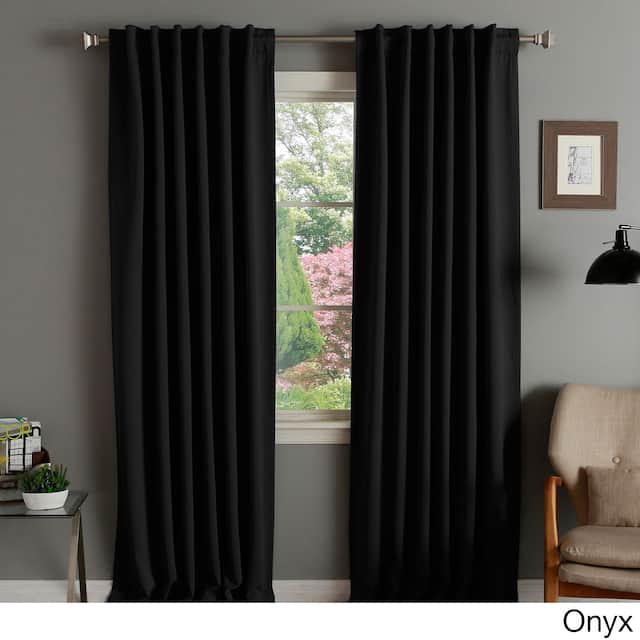 Aurora Home Insulated Thermal Blackout 84-inch Curtain Panel Pair - 52 x 84 - Black