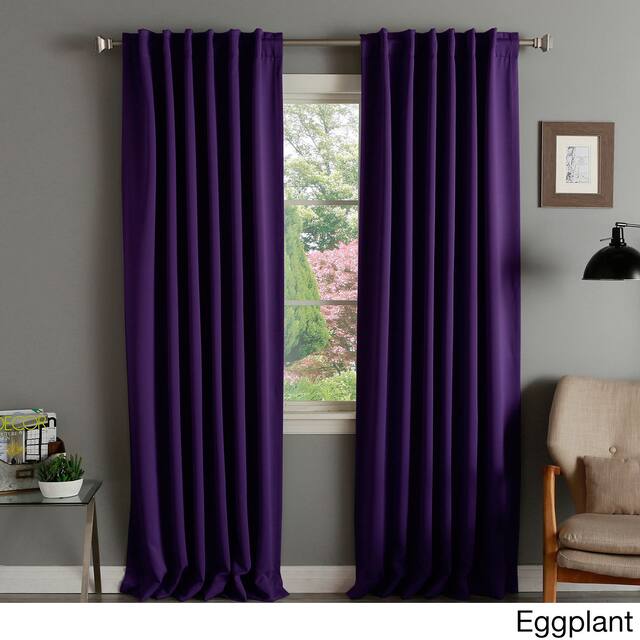 Aurora Home Insulated Thermal Blackout 84-inch Curtain Panel Pair - 52 x 84 - Eggplant