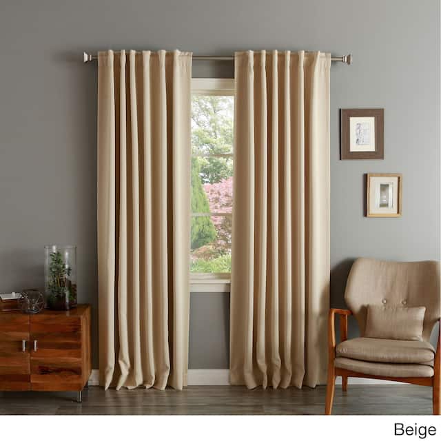 Aurora Home Insulated Thermal Blackout 84-inch Curtain Panel Pair - 52 x 84 - Beige