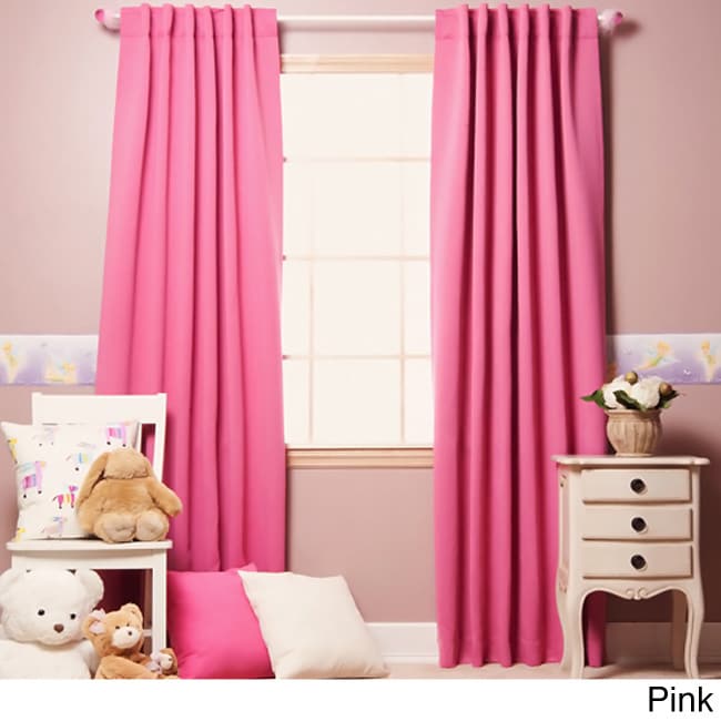 None Insulated Thermal Blackout 84 inch Curtain Panel Pair Pink Size 52 x 84