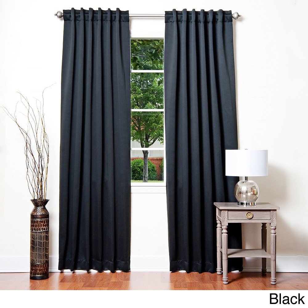 None Insulated Thermal Blackout 84 inch Curtain Panel Pair Black Size 52 x 84