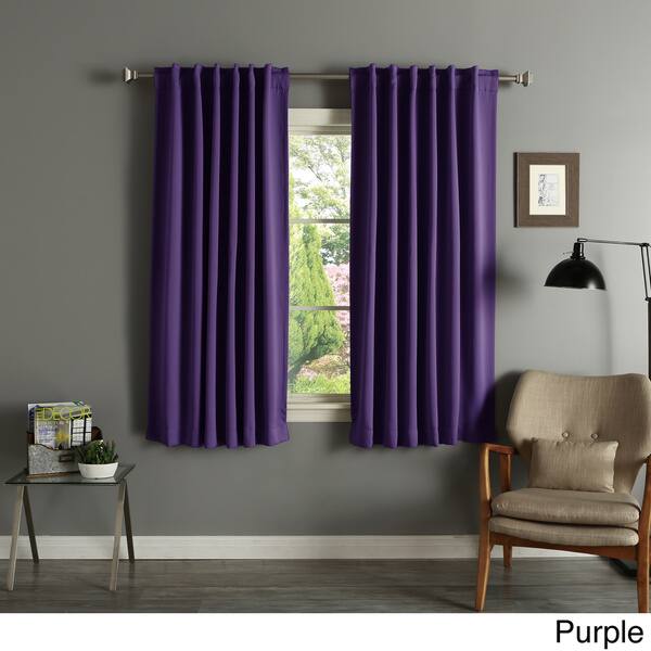 Shop Aurora Home Solid Insulated Thermal 63 Inch Blackout Curtain