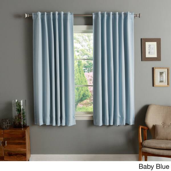 Shop Aurora Home Solid Insulated Thermal 63 Inch Blackout Curtain