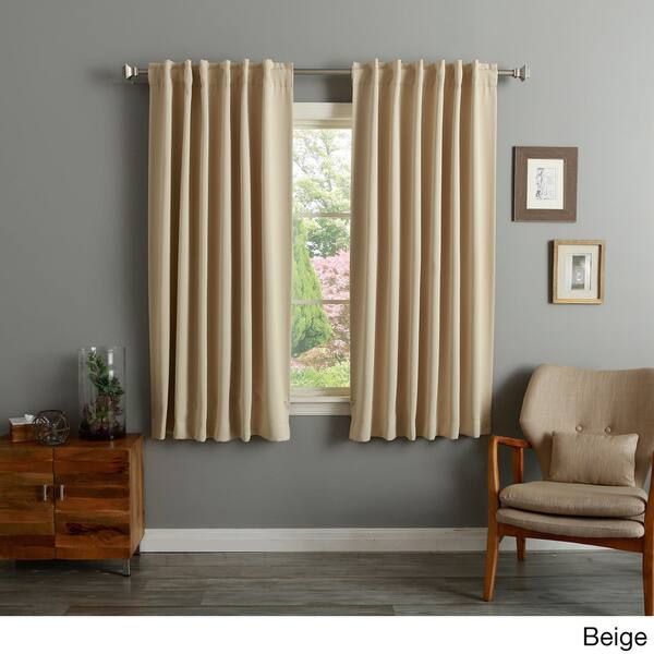 Shop Aurora Home Solid Insulated Thermal 63 Inch Blackout Curtain