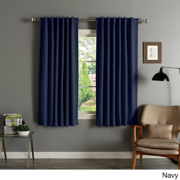 Shop Aurora Home Solid Insulated Thermal 63 Inch Blackout Curtain