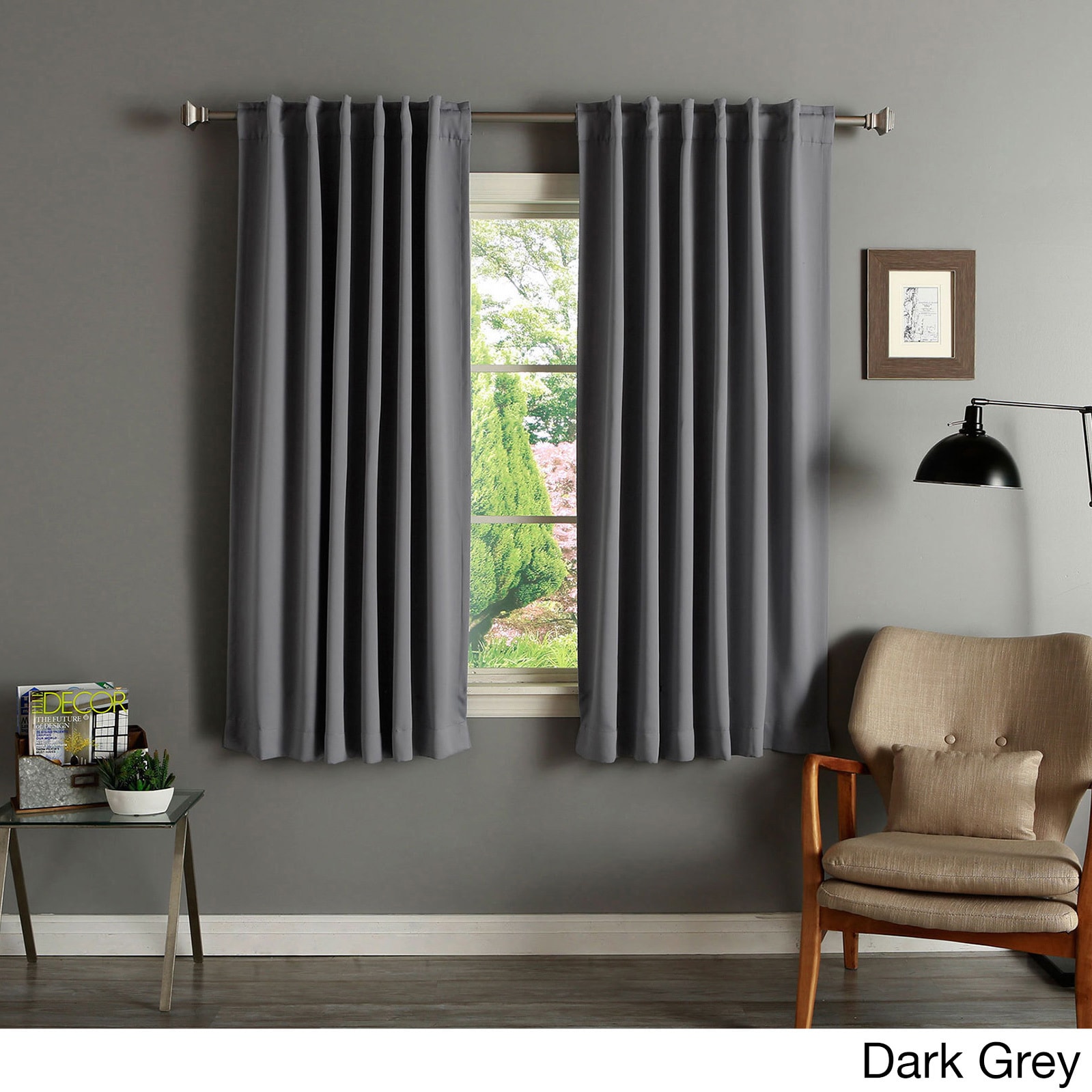 Shop Aurora Home Solid Insulated Thermal 63 Inch Blackout Curtain