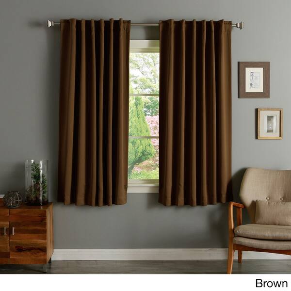 Shop Aurora Home Solid Insulated Thermal 63 Inch Blackout Curtain