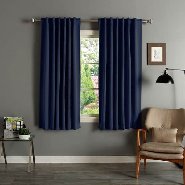 slide 2 of 18, Aurora Home Insulated Thermal 63-inch Blackout Curtain Panel Pair