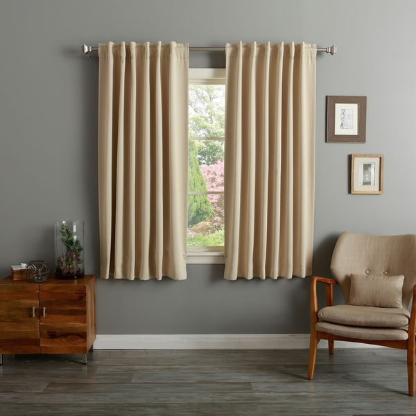 Aurora Home Solid Insulated Thermal Blackout 63 inch Curtain Panel