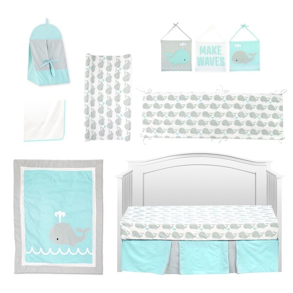 whale crib bedding set
